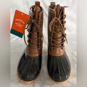 Sporto Brown Lace-Up Duck Boots Size 8.5